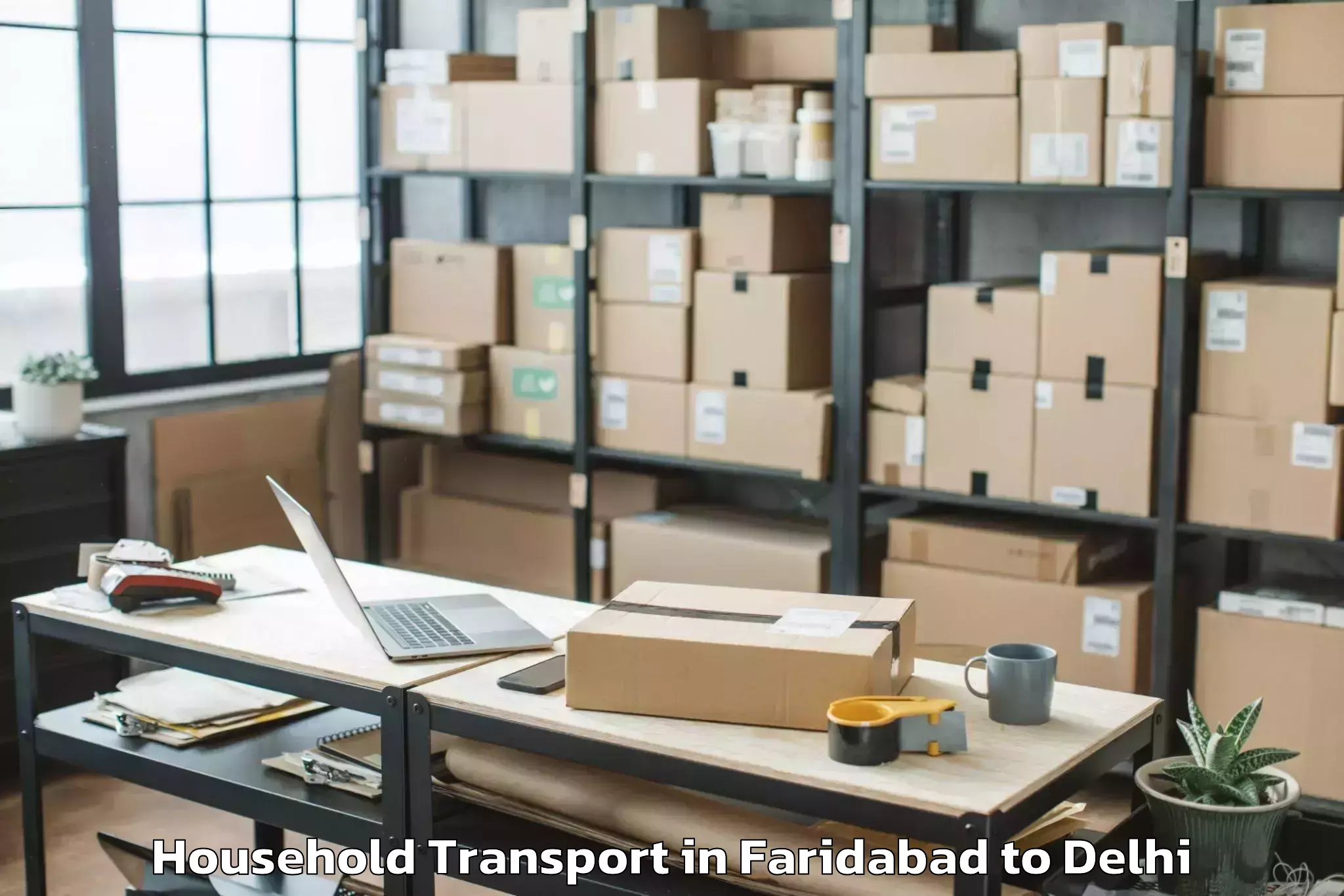 Expert Faridabad to Unity One Mall Janakpuri Household Transport